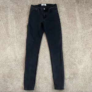 ACNE Studios Skin 5 Used Black Low Rise Skinny Leg Stretch Denim Jeans 25